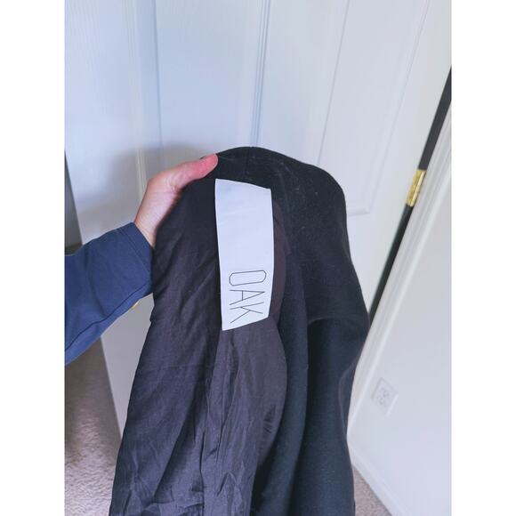 OAK NYC Black Asymmetrical Black Waterfall Wool Drape Coat Heavy Weight Luxury M - Picture 8 of 11